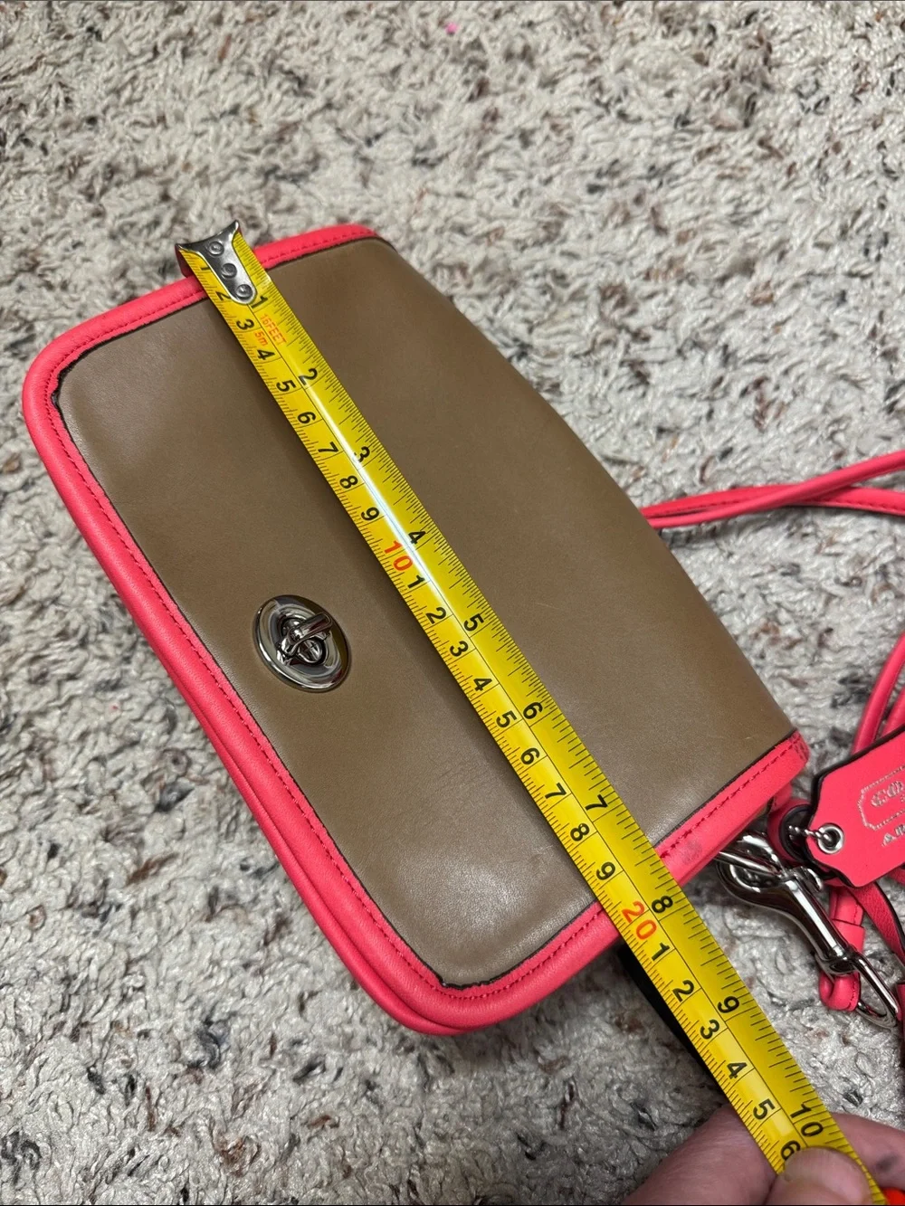 Coach legacy archive crossbody purse bag tab and bright pink leather - Picture 10 of 11